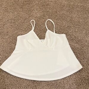 Caution to the wind cute white tank top